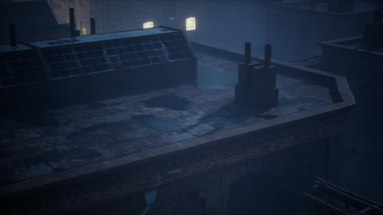 옛 공장 의 공중 전망