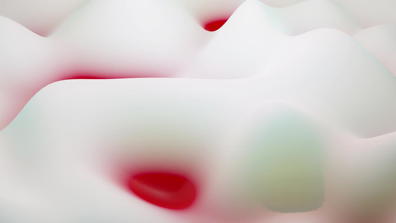 abstract liquid white red gradients, inner glow surface like landscape. 4k seamless loop animation. Beautiful color gradients as abstract liquid wavy background. 2