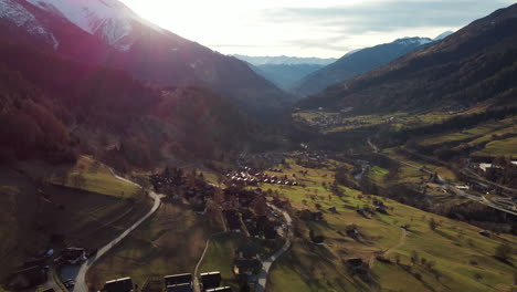 A-green-mountain-valley-in-winter