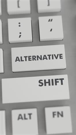 presión de botón alternativa en el teclado vídeo vertical