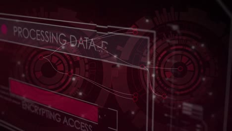 animation of network of connections over scope scanning and data processing