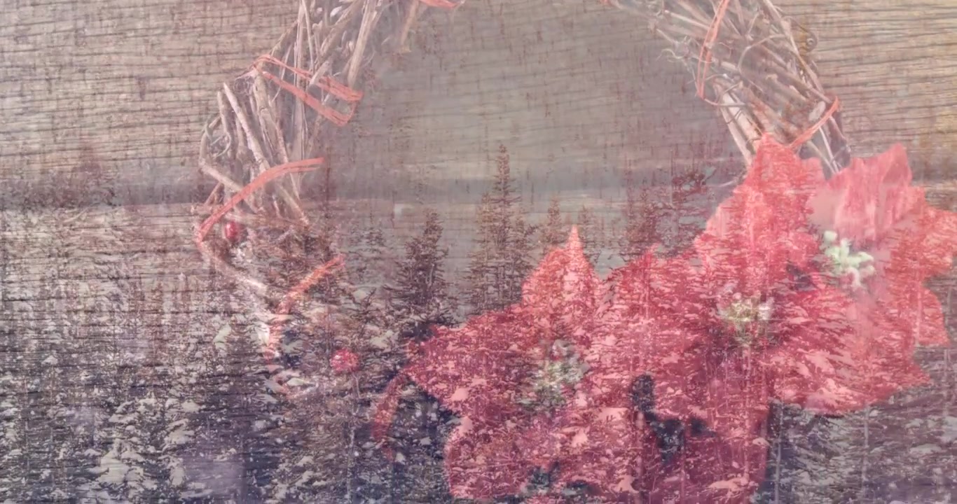 Animation of winter scenery over christmas decorations
