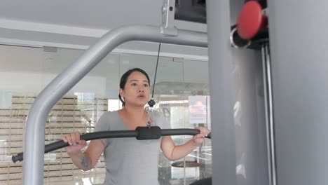 asian woman fitness asian woman working out on various fitness equipment fitness equipment