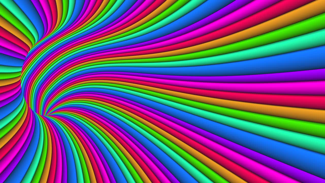 Rainbow tunnel. Abstract pattern. Texture background. Optical illusion abstract background. Concept art design. Hypnotic spiral. 4k