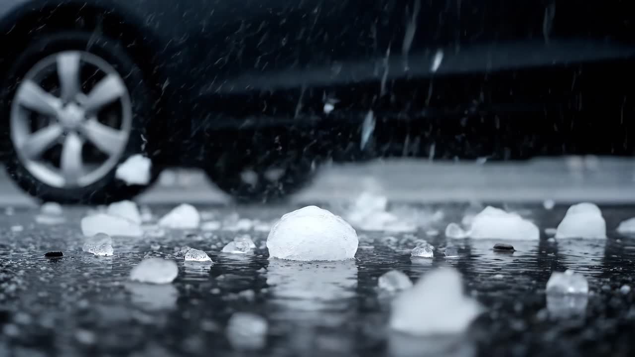 Car in Hailstorm