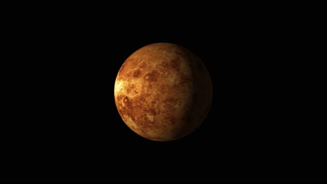 superficie 4k del planeta venus sobre fondo negro