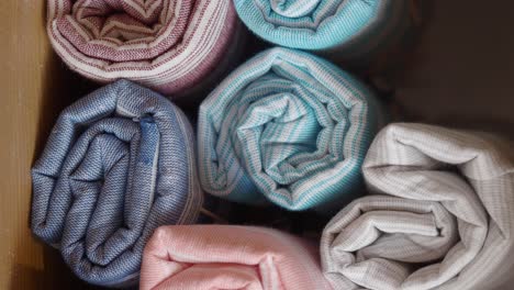 rolled colorful towels