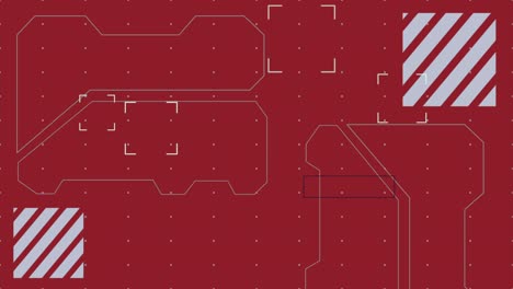 pantalla futurista roja con elementos de hud