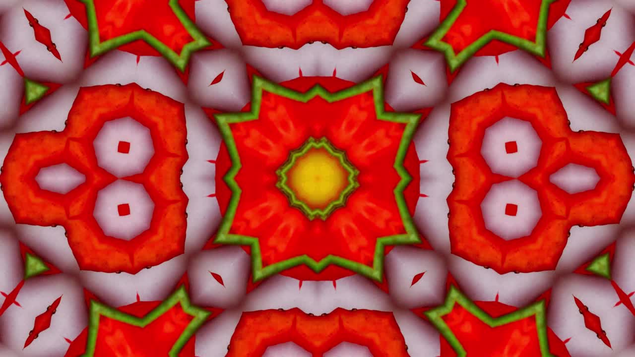 Motivi a sequenza di caleidoscopio rosso astratto