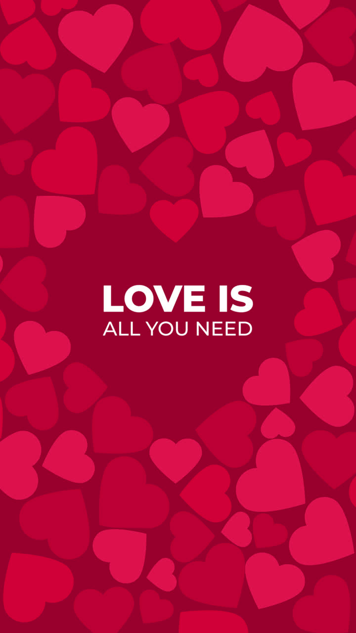 gráfico de movimiento de fondo decorativo de corazones