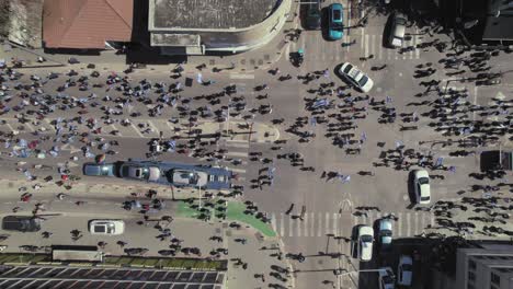 israeli women and children walk on the road and block it as a demonstration against the government - 03-09-2023