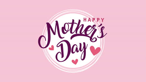 happy mothers day lettering with hearts love