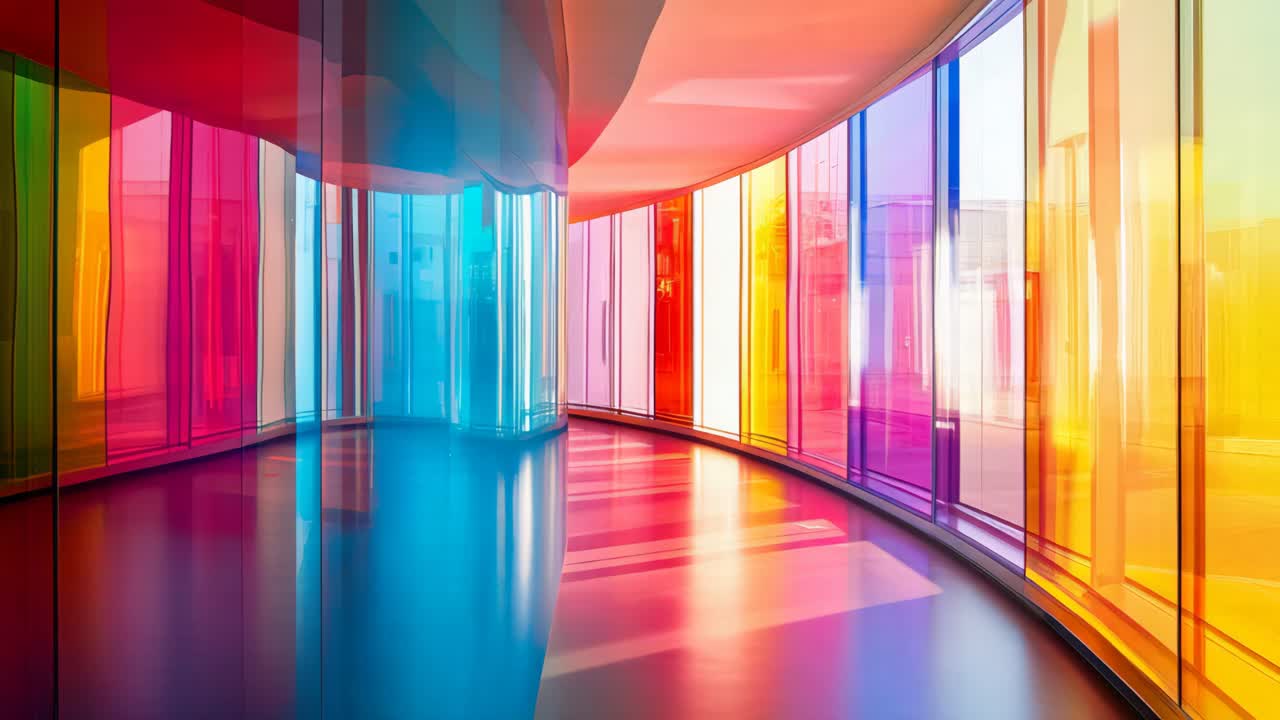 Colorful Glass Corridor
