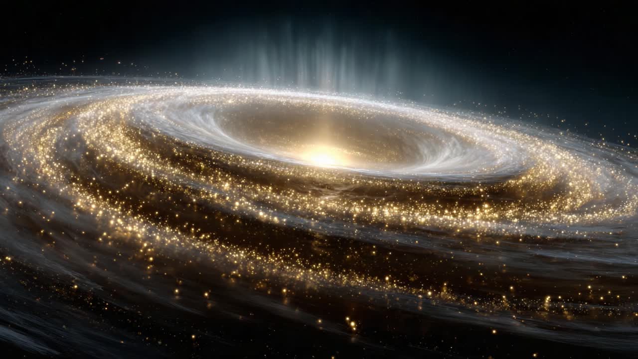 A Stunning Visualization of a Spiral Galaxy with Radiant Stars and Cosmic Gas: Capturing the Beauty of the Universe's Celestial Structures and Phenomena