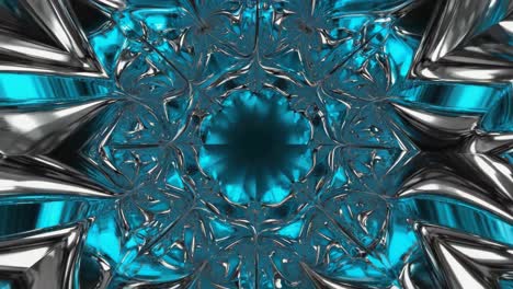 abstract blue and silver metallic symmetrical pattern