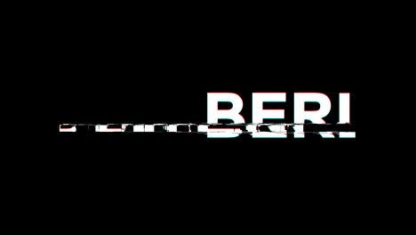 berlin glitch effect text digital tv distortion 4k loop animation