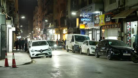 very busy street on a warm night