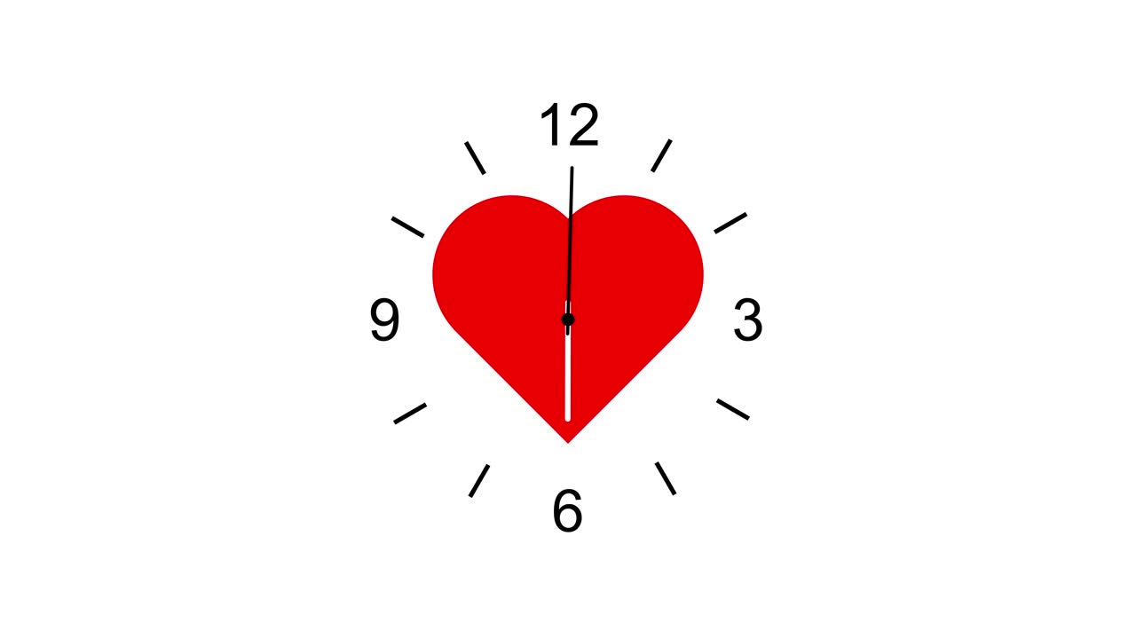 Analog clock design with moving hands animation isolated on white background