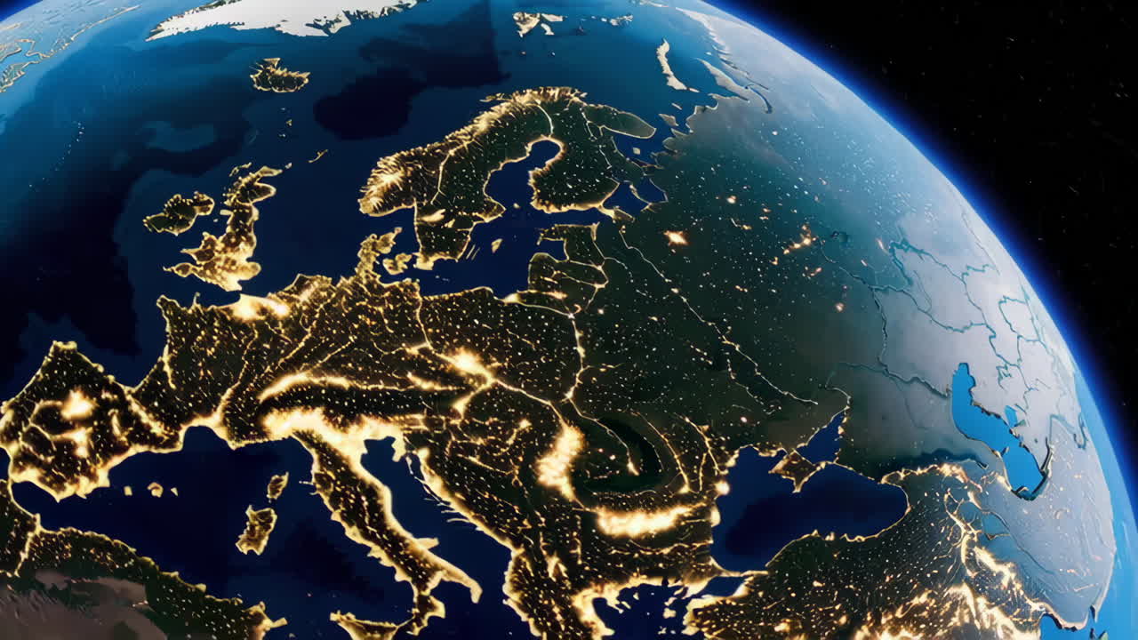 European Night Lights from Space
