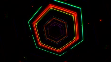 futurista hud red hex túnel sin costura vj bucle. gráficos de movimiento de neón 4k para led