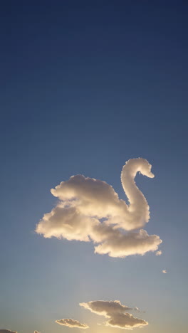 swan cloud formation at sunset