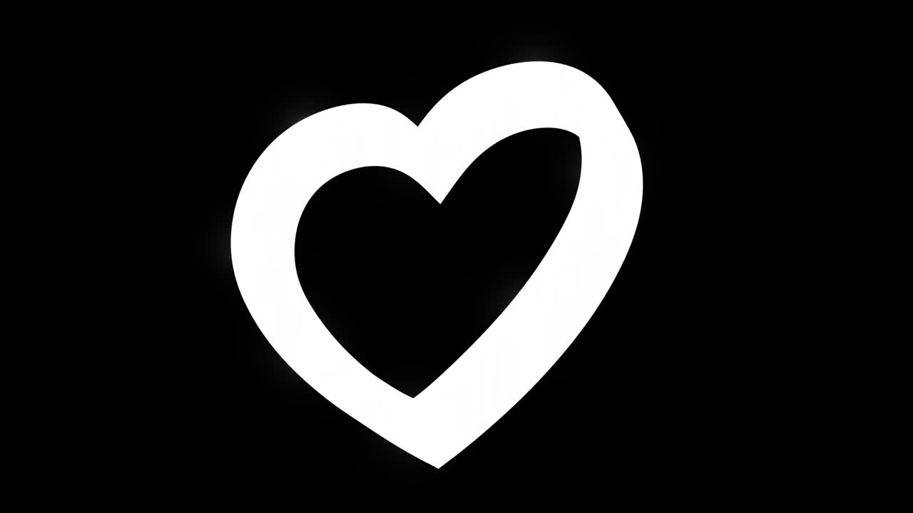 señal en forma de corazón generada por computadora con un canal alfa. bucles sin problemas.