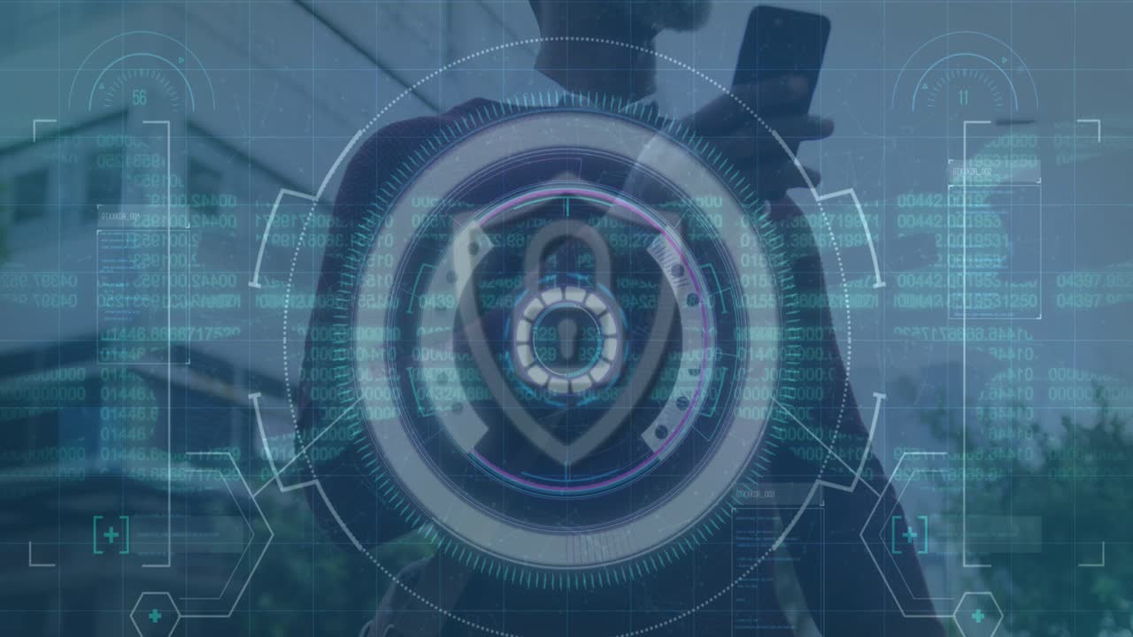 Animation of text with globe and network of connections