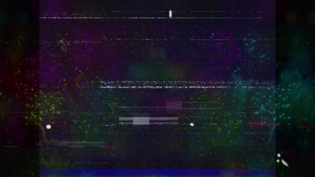 Effetto glitch digitale astratto con sovrapposizione di statico e rumore.