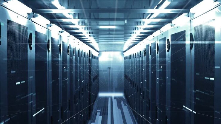 Animazione dell'elaborazione dati su server di computer