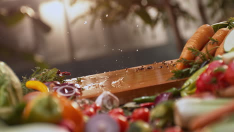 verduras frescas en preparación