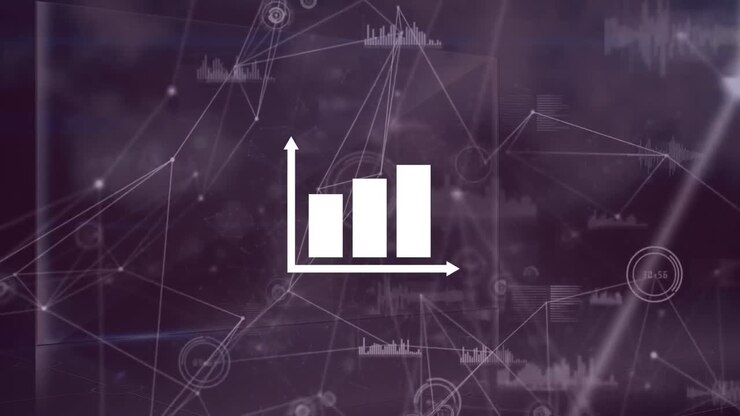 Animation of diagram over network of connections on black background
