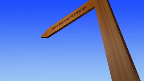 animated 3d success sign post