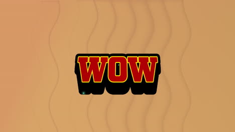 animación de texto wow sobre burbuja de habla retro contra textura ondulada en un patrón sin costuras
