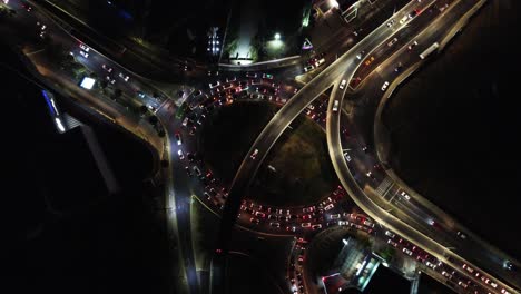night video of the aqueduct avenue in the city of zapopan, car traffic and lights
