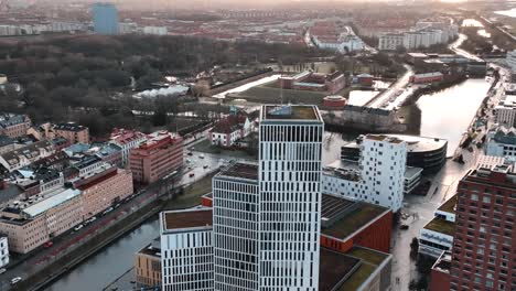 drone footage of malmo, sweden