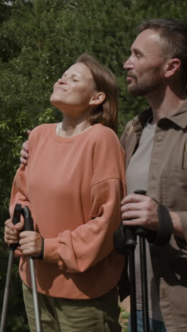 couple hiking in nature