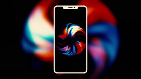 abstract spiral design on a phone screen