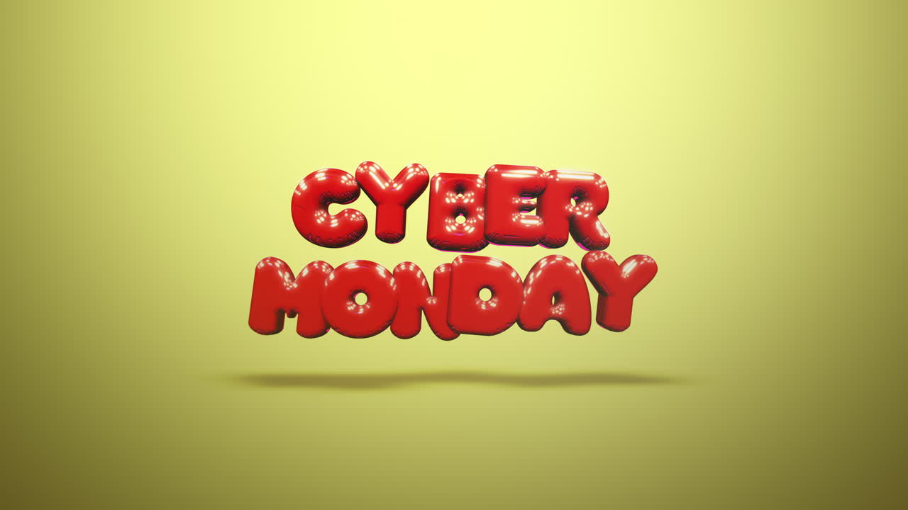 Modern and red Cyber Monday text on yellow gradient