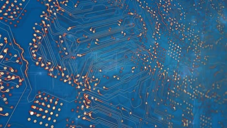 animación de un circuito integrado sobre un fondo azul
