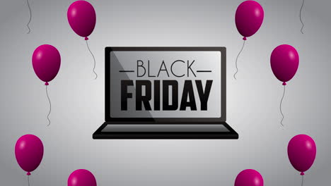 sale black friday clearance with balloons helium and laptop