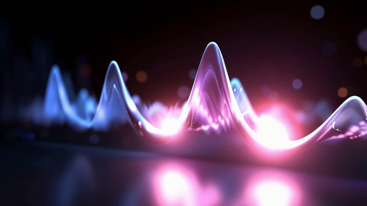 Abstract Audio Waveform Pulsing with Glowing Light