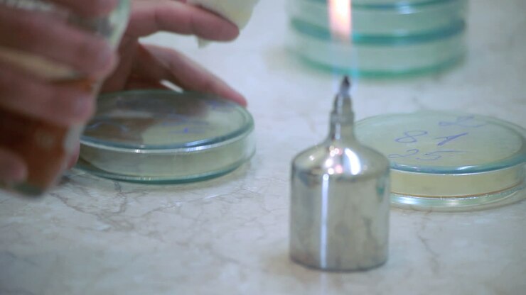 Laboratorietest. Laboratorieforskning. Stearinlysflamme i laboratorieeksperiment.