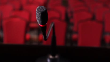 microphone in a red auditorium