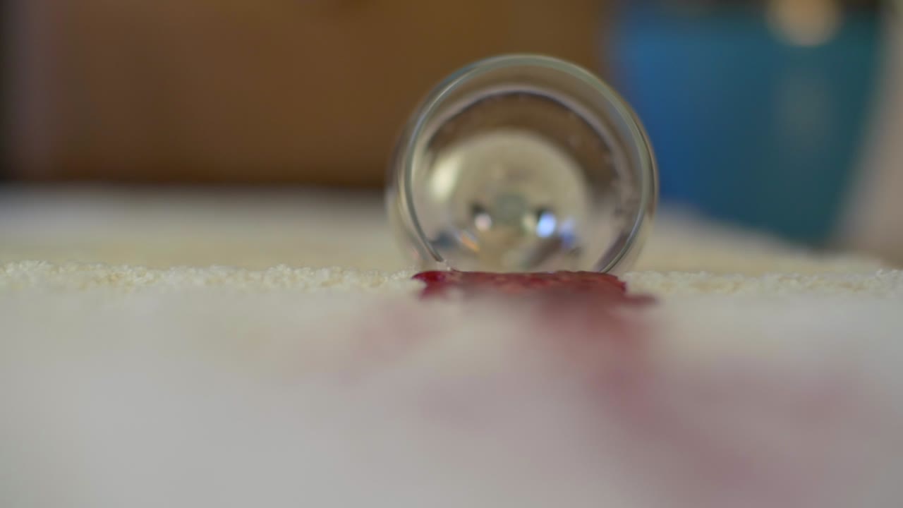 흰 양탄자에 쏟은 와인