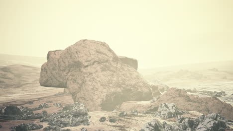 nieve y rocas en el paisaje del norte