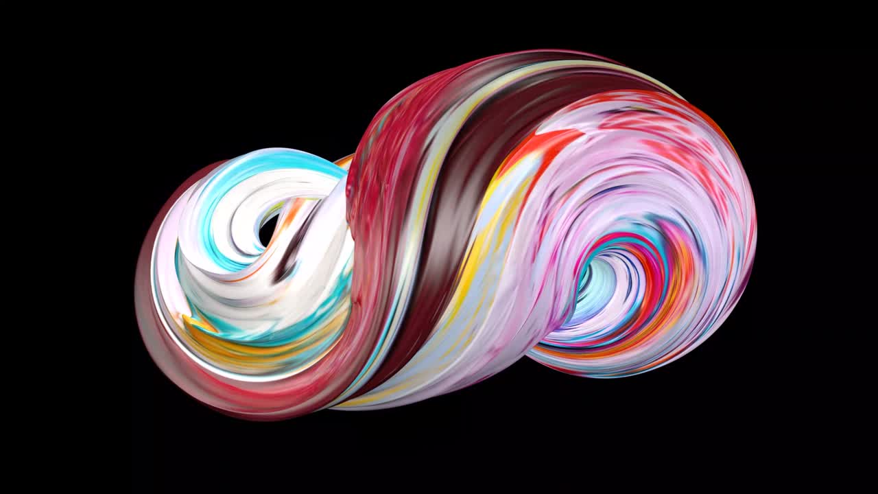 추상적이고 기발한 무한 애니메이션: 오일 페인트로 애니메이션