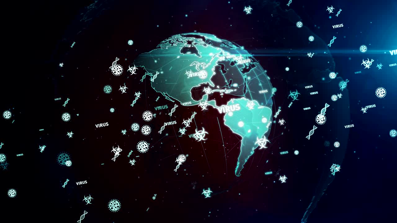 Virus global pandemic on loop and seamless background
