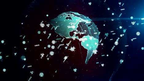 virus global pandemic on loop and seamless background