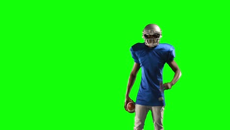 american football player on green screen