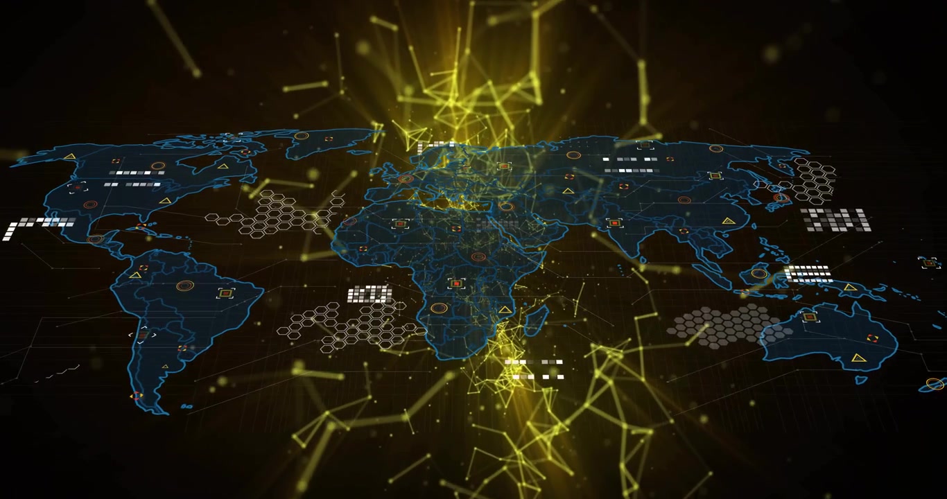 Animation of network of connections over world map